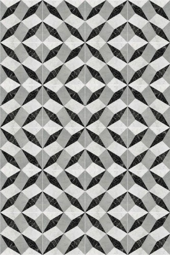 Pattern repeat of Contemporary geometric tile removable wallpaper design