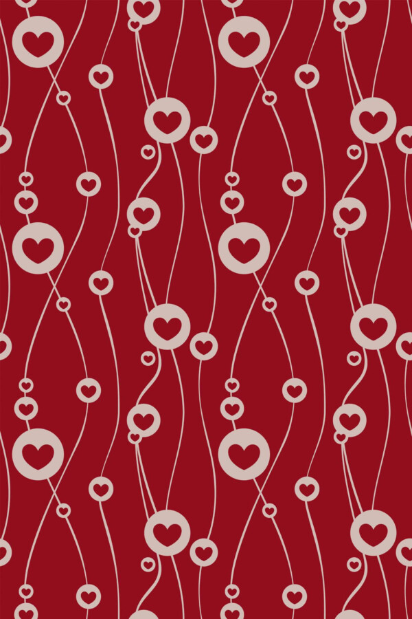 Pattern repeat of Contemporary valentines removable wallpaper design