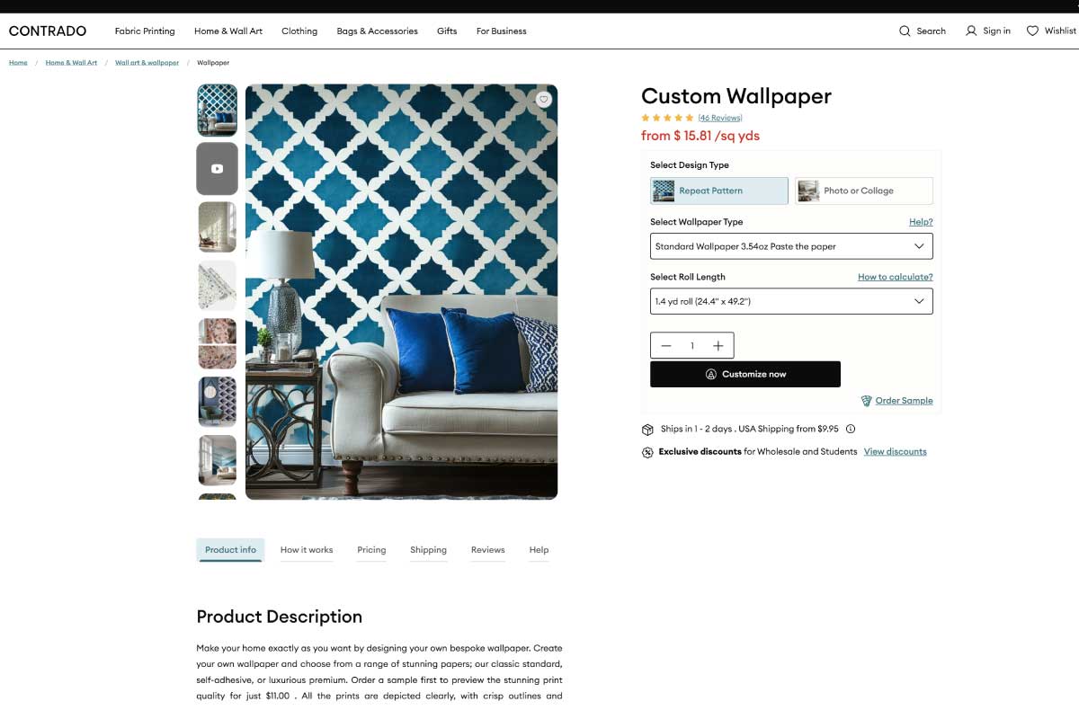 contrado print on demand wallpaper service