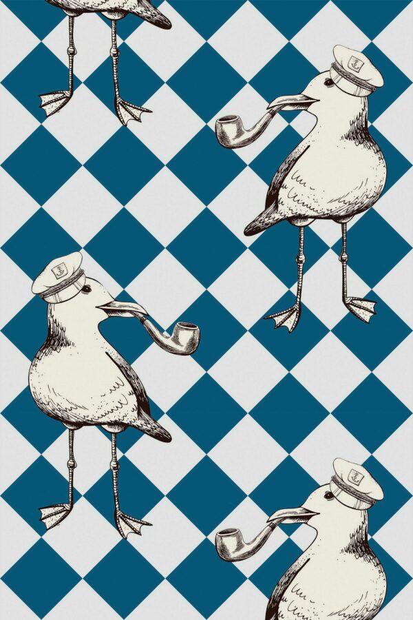 Traditional Wallpaper - Sailor Seal Elegance, Fancy Walls