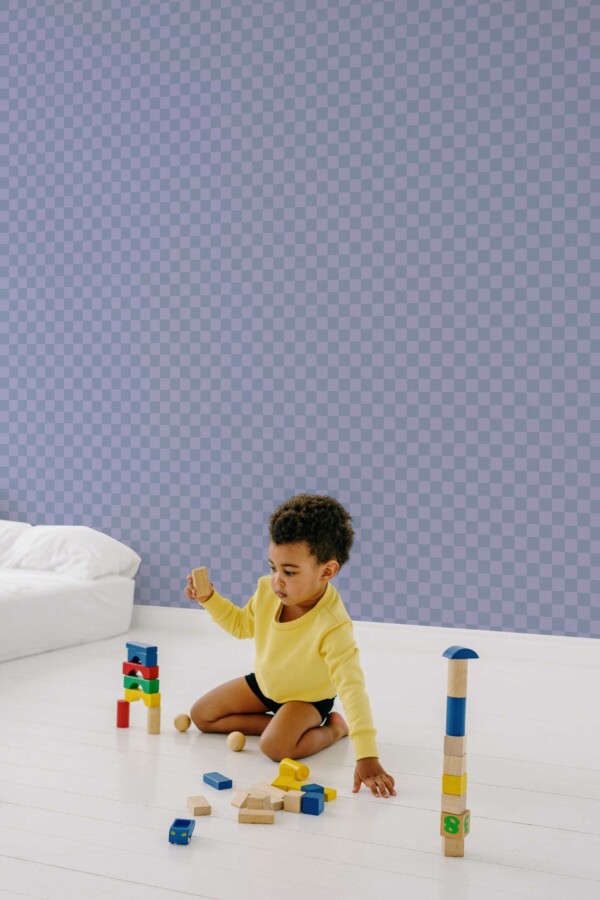Fancy Walls Cool Powder Blue and Purple Checkered peel and stick wallpaper