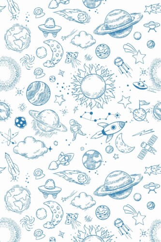 Pattern repeat of Cosmic stars removable wallpaper design