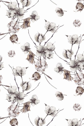 Pattern repeat of Cotton removable wallpaper design