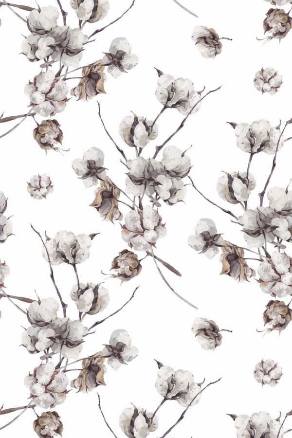 Pattern repeat of Cotton removable wallpaper design