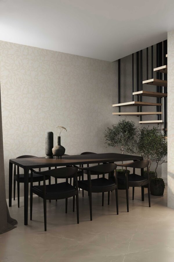 Cream Paisley Layne Botanical Wallpaper
