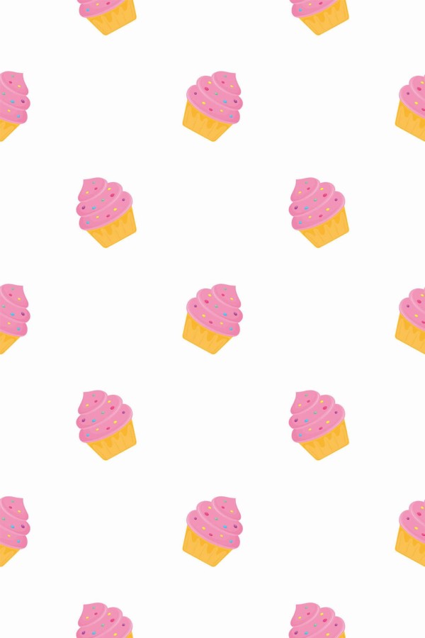 Pattern repeat of Cupcake removable wallpaper design