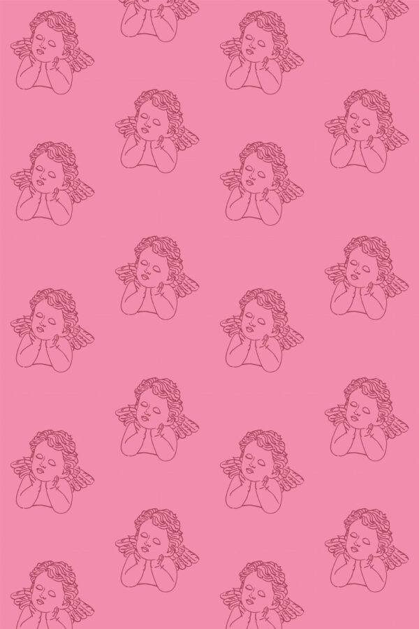 Pattern repeat of Cupid removable wallpaper design