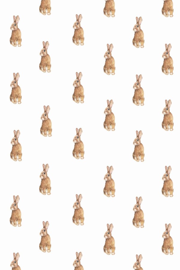 Pattern repeat of Cute bunnies removable wallpaper design