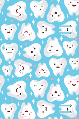 Pattern repeat of Cute Dentist Salon removable wallpaper design