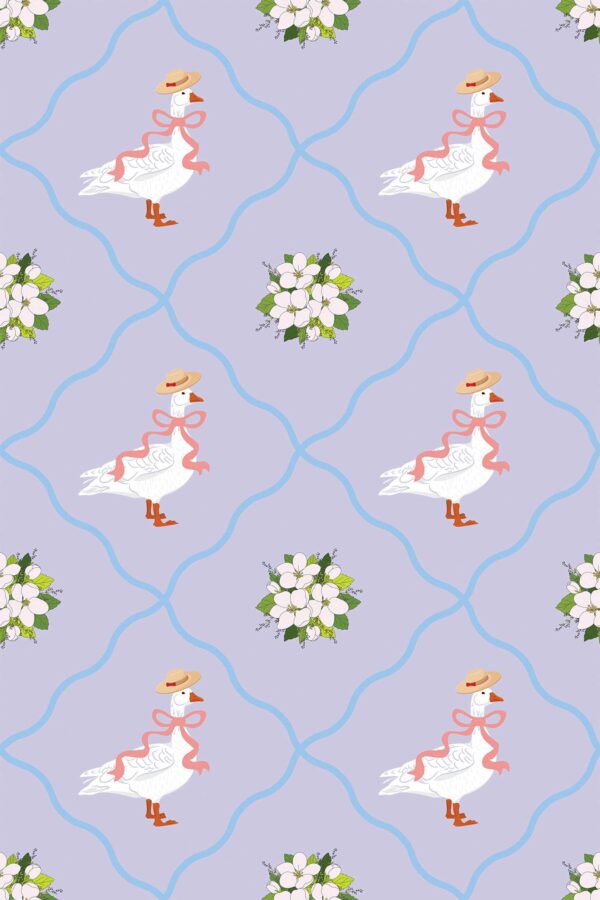 Lilac Goose Charm Wallpaper