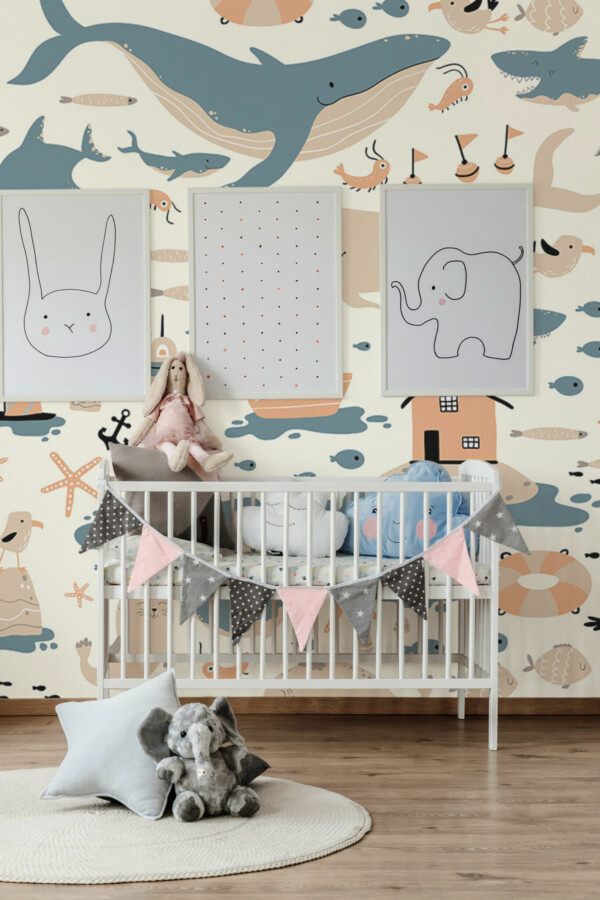 Fancy Walls' Dreamy Underwater Tapestry Wall Mural, wall paper mural