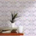 Scandinavian style accent wall decorated with Cute unicorn peel and stick wallpaper