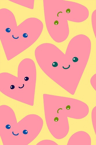 Traditional Pink Heart Pattern Wallpaper for Walls