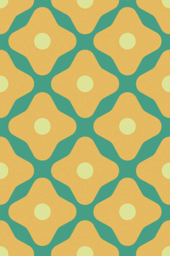 Pattern repeat of Cute vintage flowers removable wallpaper design