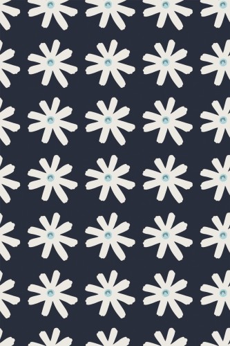 Pattern repeat of Daisies removable wallpaper design