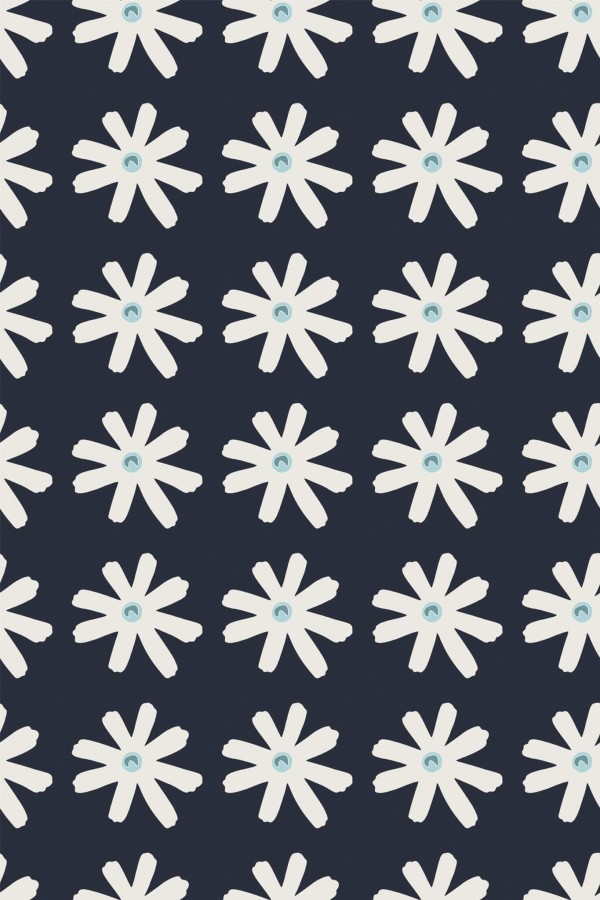 Pattern repeat of Daisies removable wallpaper design