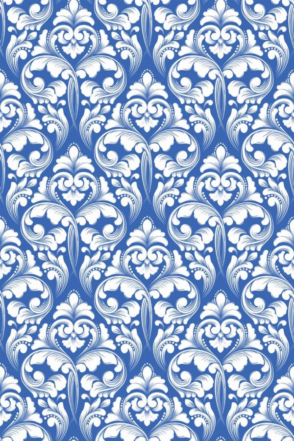 Pattern repeat of Damask pattern removable wallpaper design