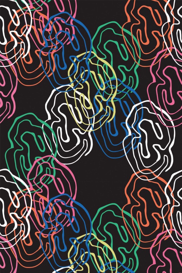 Pattern repeat of Dark abstract removable wallpaper design