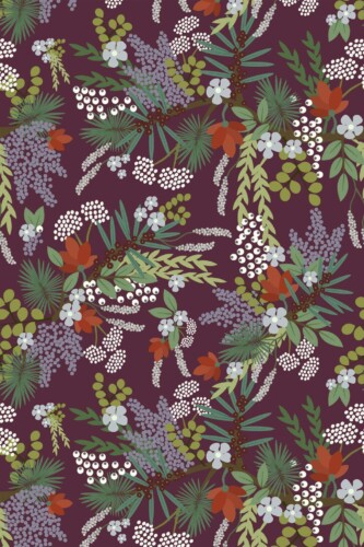 Pattern repeat of Dark forest removable wallpaper design