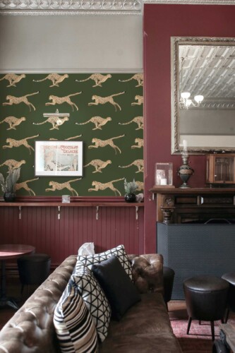 Fancy Walls Dark Green Cheetah removable wallpaper