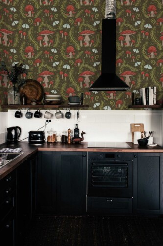 Fancy Walls Dark Fungi peel and stick wallpaper