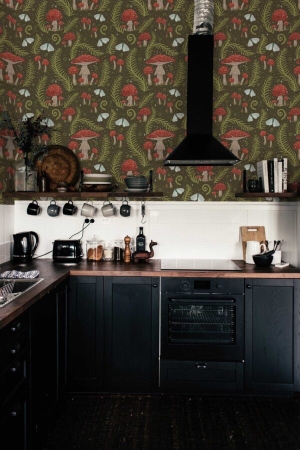 Fancy Walls Dark Fungi peel and stick wallpaper