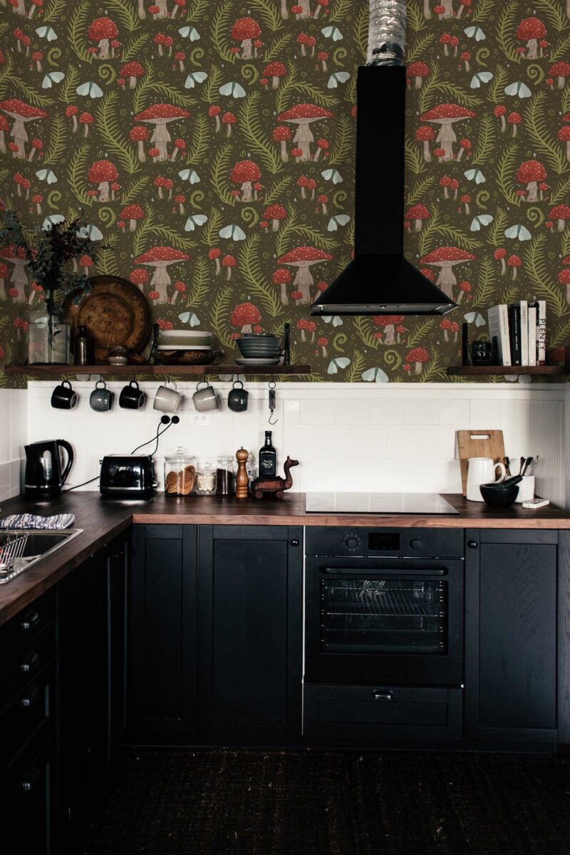 Fancy Walls Dark Fungi peel and stick wallpaper