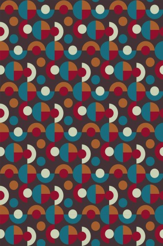 Pattern repeat of Dark retro geometric removable wallpaper design