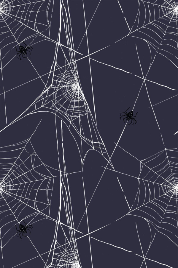 Pattern repeat of Dark spiderweb removable wallpaper design