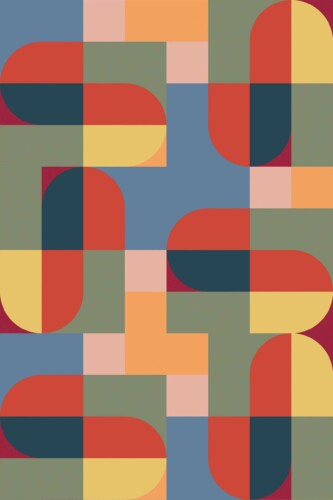 Vibrant Shape Fusion removable wallpaper from Fancy Walls
