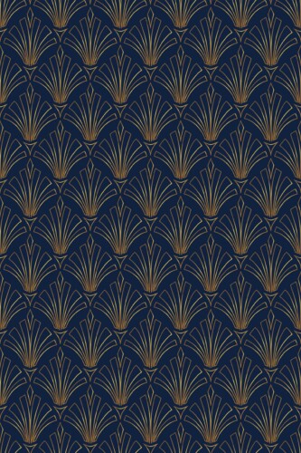 Unpasted wallpaper in Classic Art Deco blue by Fancy Walls