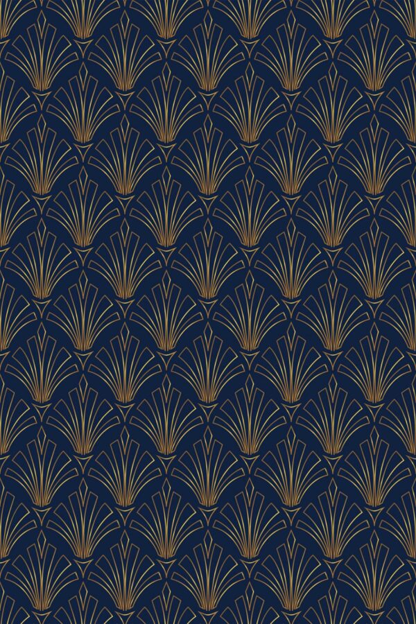 Unpasted wallpaper in Classic Art Deco blue by Fancy Walls