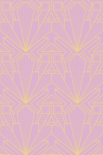Pink Geometric Art Deco traditional wallpaper in pink by Fancy Walls