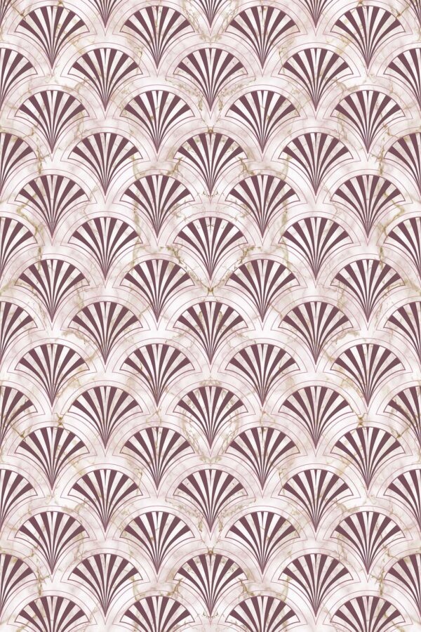 Rust Marble Art Deco Wallpaper
