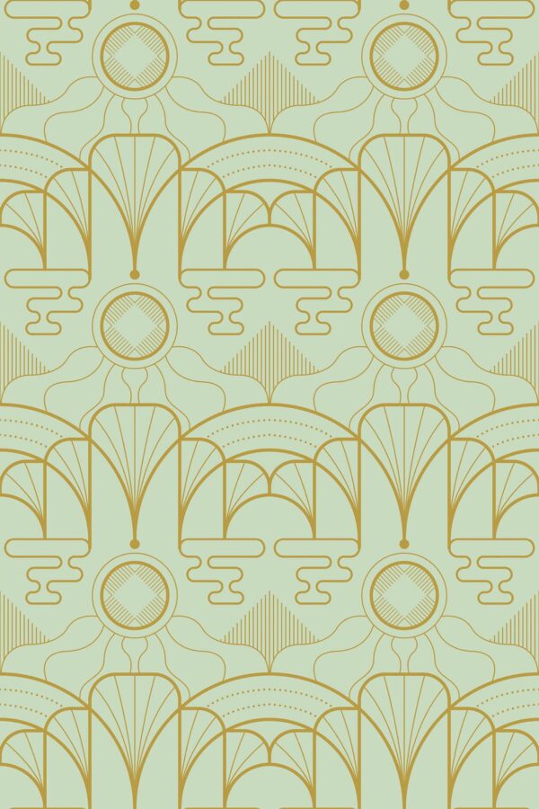 Traditional wallpaper design of Artistic Sage Geometry by Fancy Walls