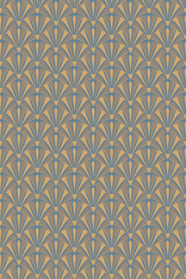 Fancy Walls removable wallpaper with a sophisticated Brown Geometric Art Deco design.