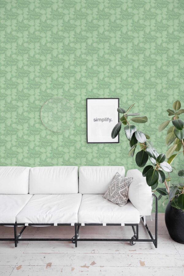 Delicate Sage Floral Wallpaper