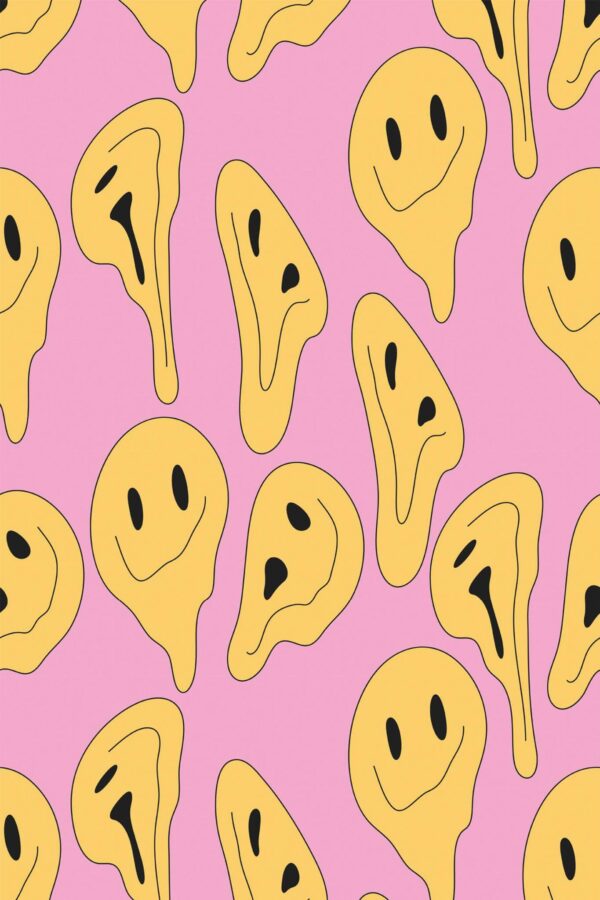 Pattern repeat of Distorted emoji removable wallpaper design