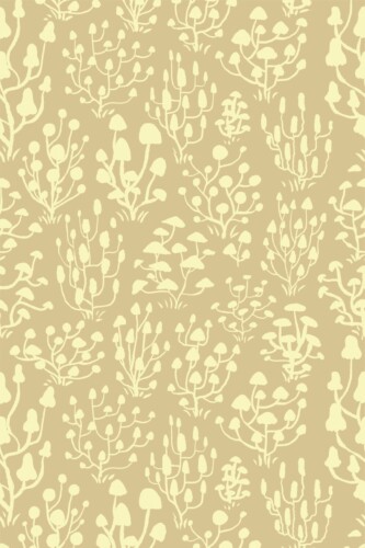 Fancy Walls Ditsy Mushrooms Beige Simple self-adhesive wallpaper