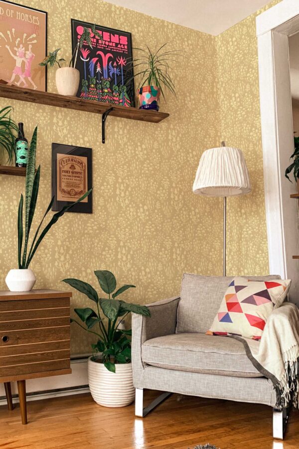 Fancy Walls Ditsy Mushrooms Beige Simple removable wallpaper