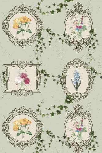 Pattern repeat of Dollhouse removable wallpaper design
