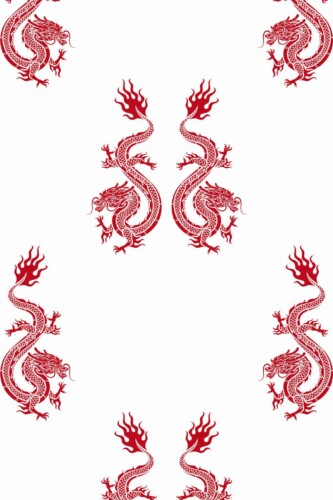 Pattern repeat of Dragon removable wallpaper design