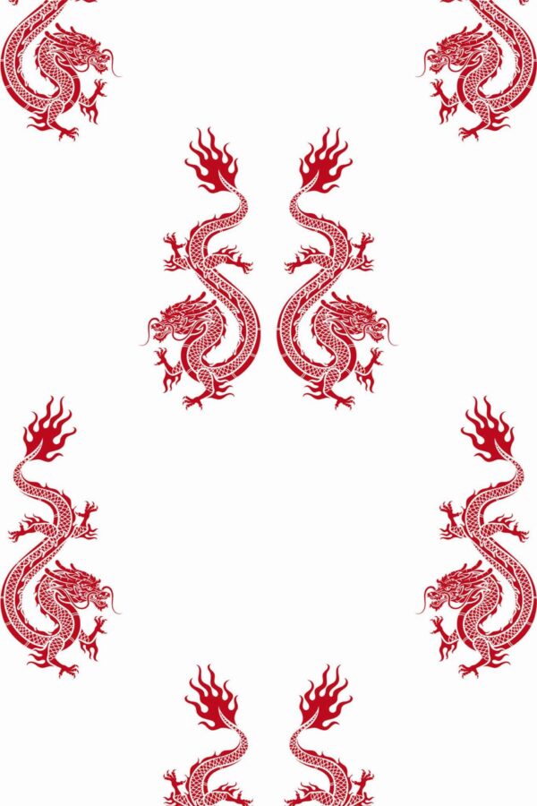 Pattern repeat of Dragon removable wallpaper design