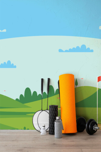 Fancy Walls drawn golf course peel and stick wall mural.