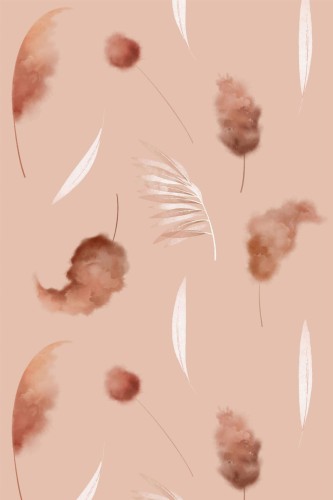 Pattern repeat of Dreamy boho leaf removable wallpaper design