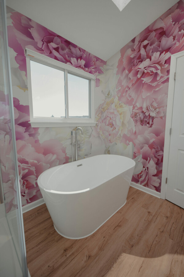 Fancy Walls' Peony Bliss peel and stick wall murals