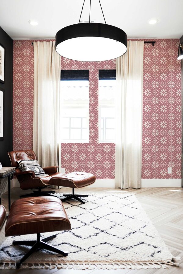 Dusty Pink Moroccan Wallpaper