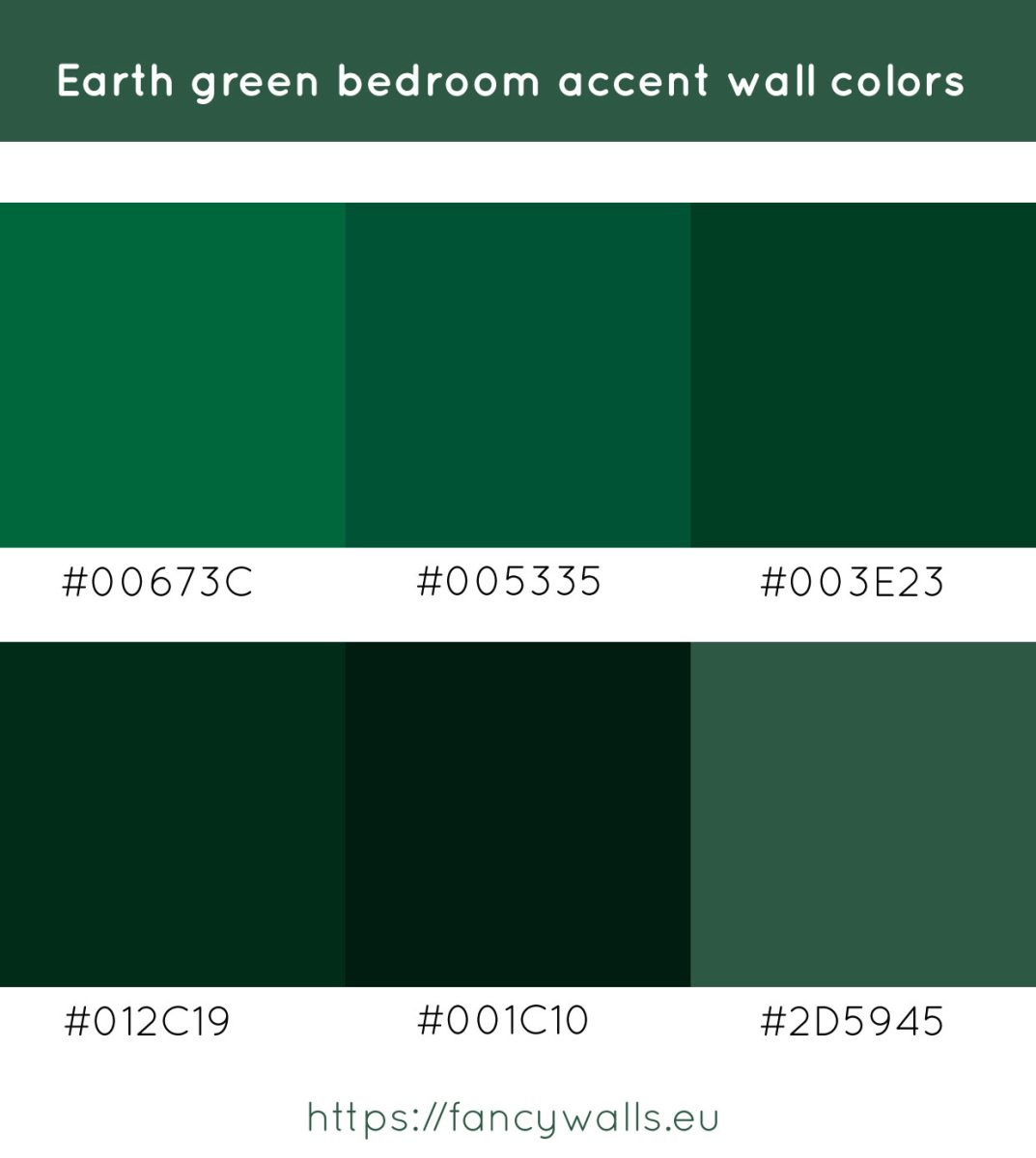 Earth green colors for bedroom accent walls