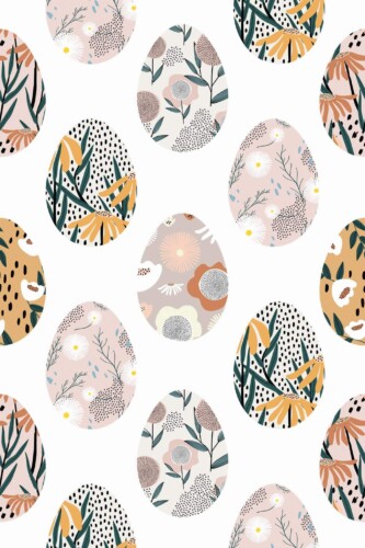 Pattern repeat of Easter egg removable wallpaper design