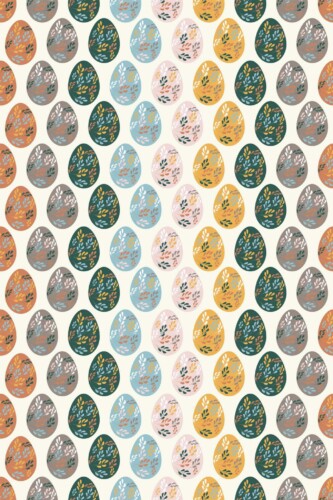 Pattern repeat of Easter eggs removable wallpaper design